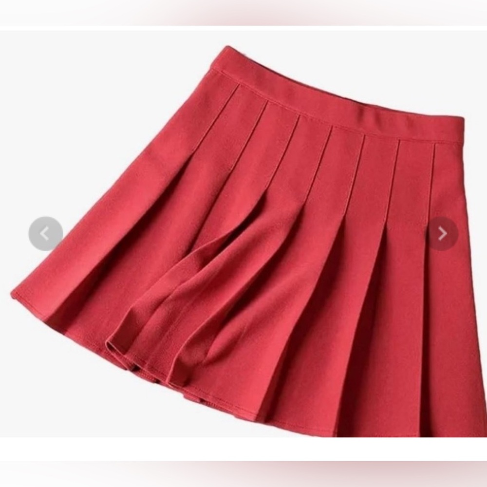 Classic Red Pleated Tennis Skirt - Picture 7 of 7